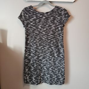 Loft boucle dress with gold zipper detail